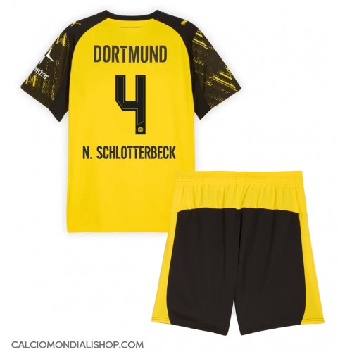 Maglie da calcio Borussia Dortmund Nico Schlotterbeck #4 Prima Maglia Bambino 2025-26 Manica Corta (+ Pantaloni corti)